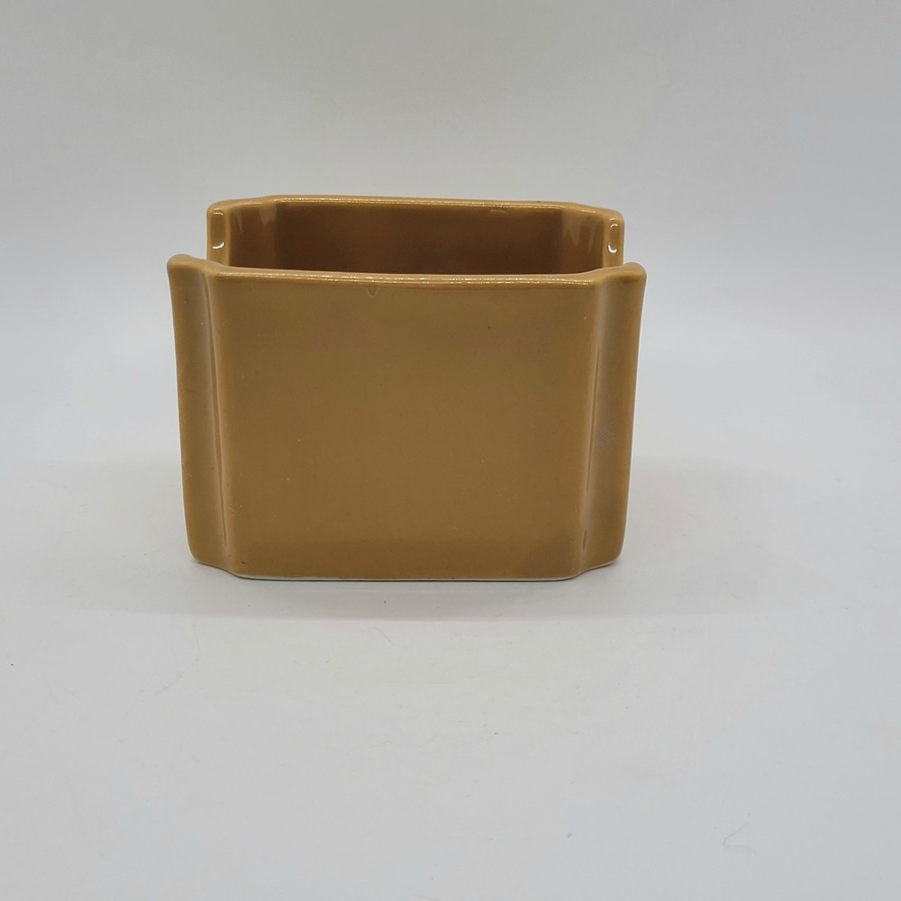 Hall China 716 Vintage Tan Ceramic Sugar Packet Holder Caddy Made in USA - Picture 4 of 9